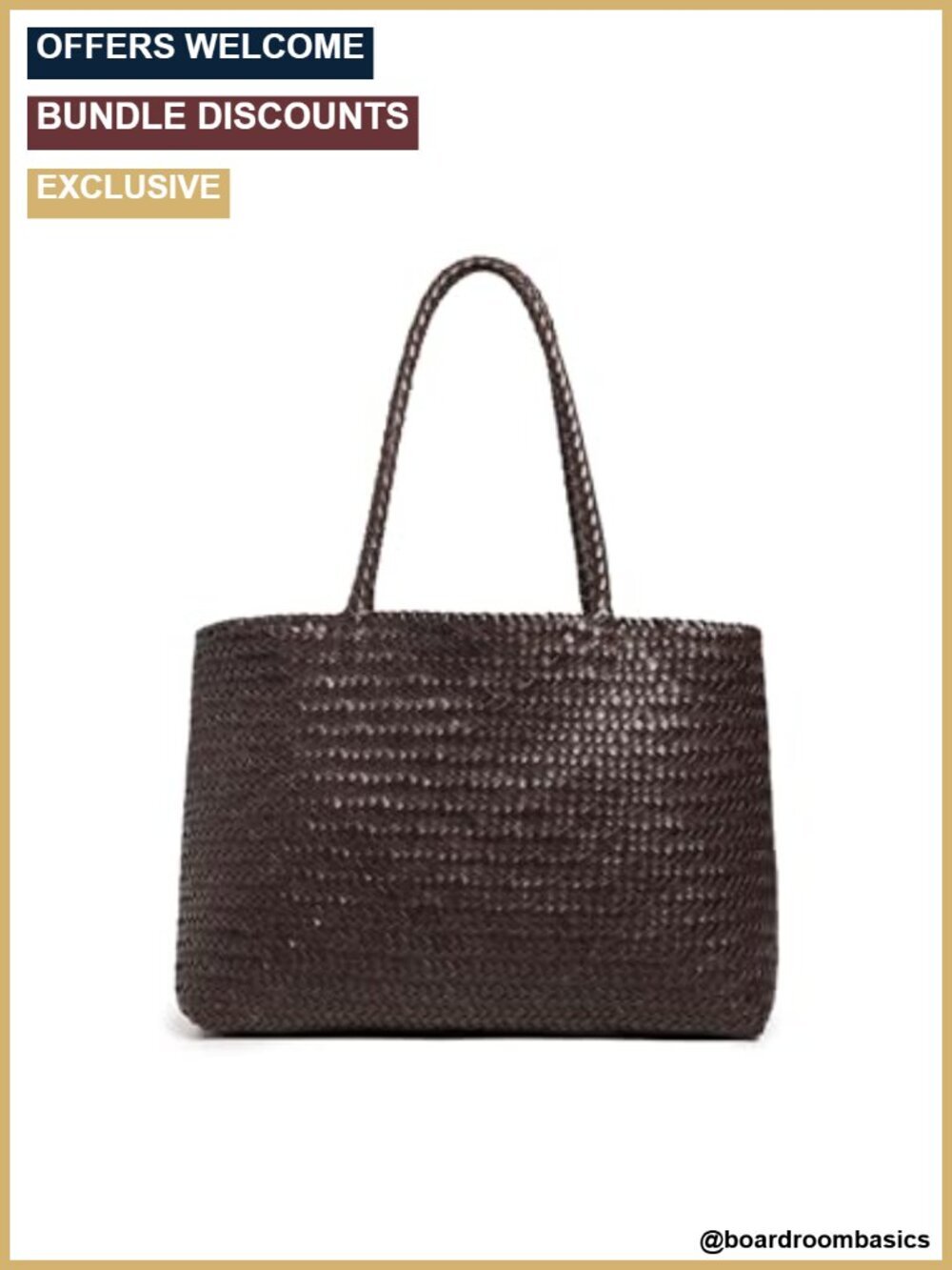 Handwoven Leather Tote with Braided Handles, Zip Pockets